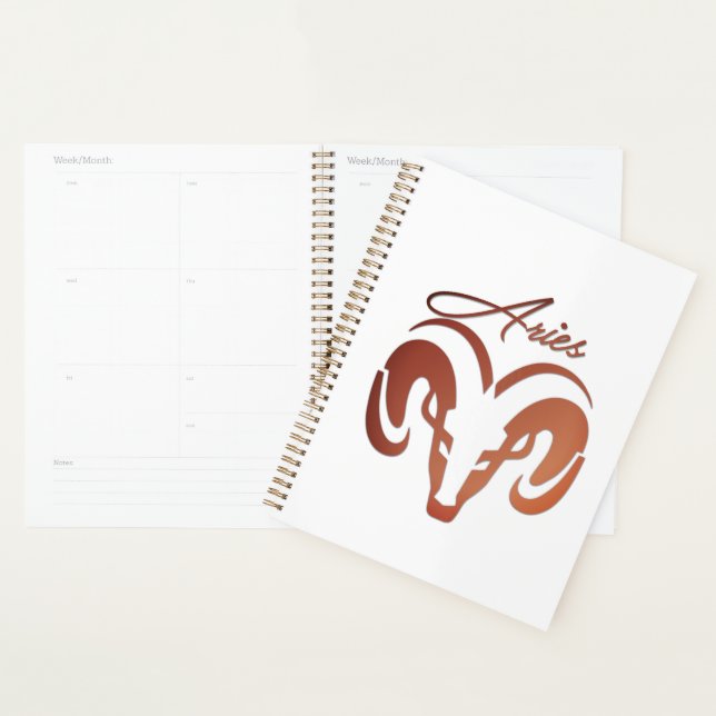 Bronze Aries the Ram Zodiac Planner (Display)