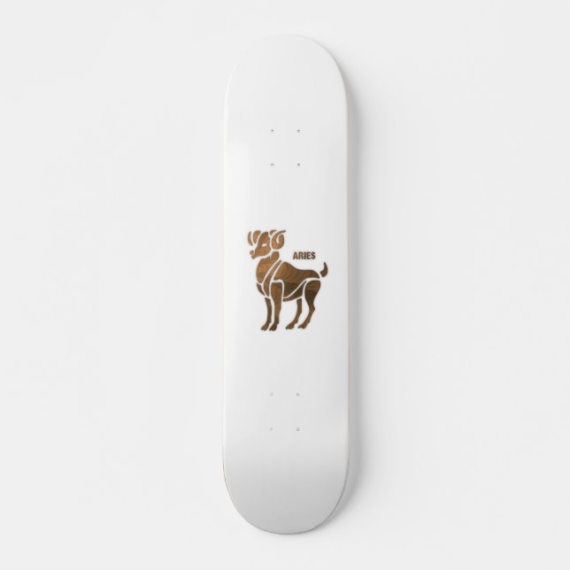Bronze Aries the Ram Zodiac Skateboard (Front)