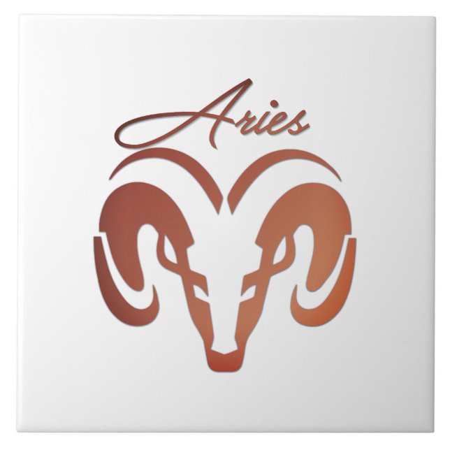 Bronze Aries the Ram Zodiac Tile (Front)