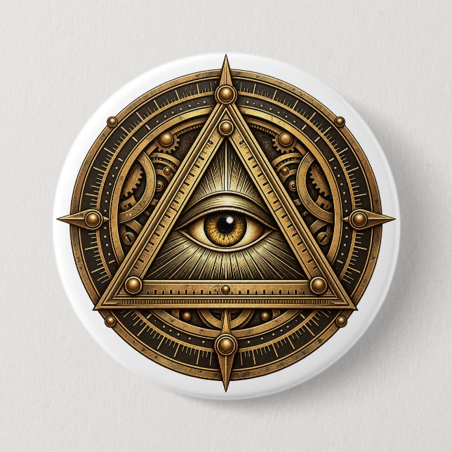 Bronze Astrolabe Eye 3 Inch Round Button (Front)
