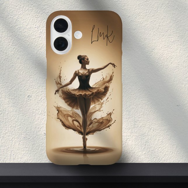 Bronze Ballerina Splash Custom Initials Ballet  Case-Mate iPhone Case (Creator Uploaded)
