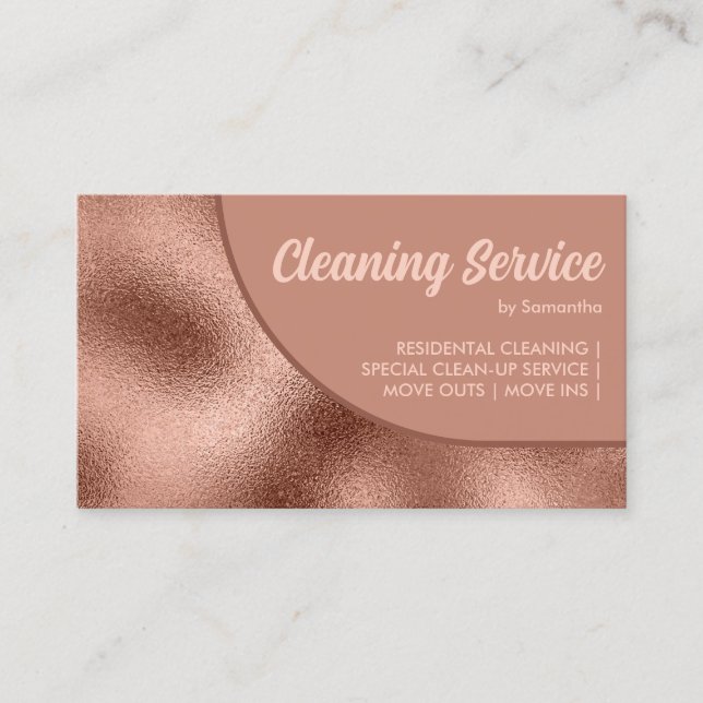 Bronze Beige Bold Simple Elegant Business Card (Front)