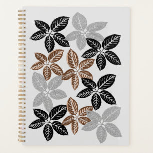 Bronze, Black & Grey Leaf Planner