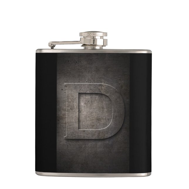 Bronze Black Metal D Monogram Flask (Front)