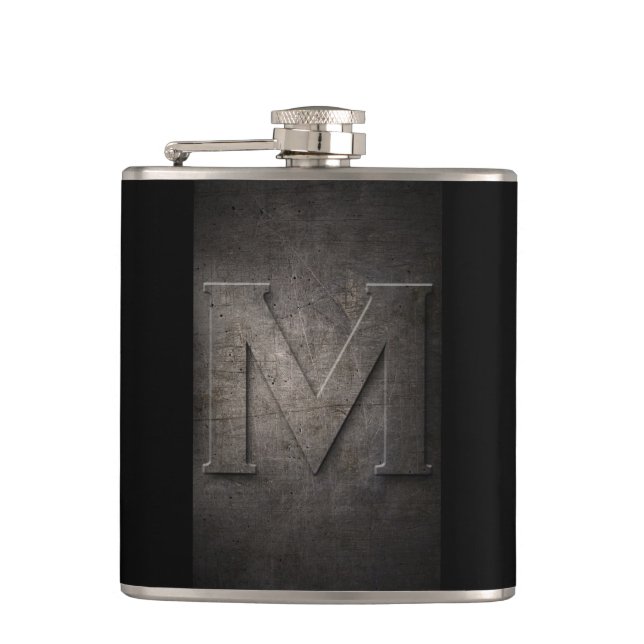 Bronze Black Metal M Monogram Flask (Front)