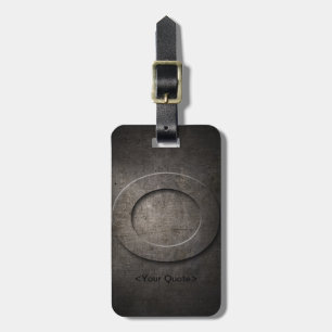 Bronze Black Metal O Monogram Travel Luggage Tag