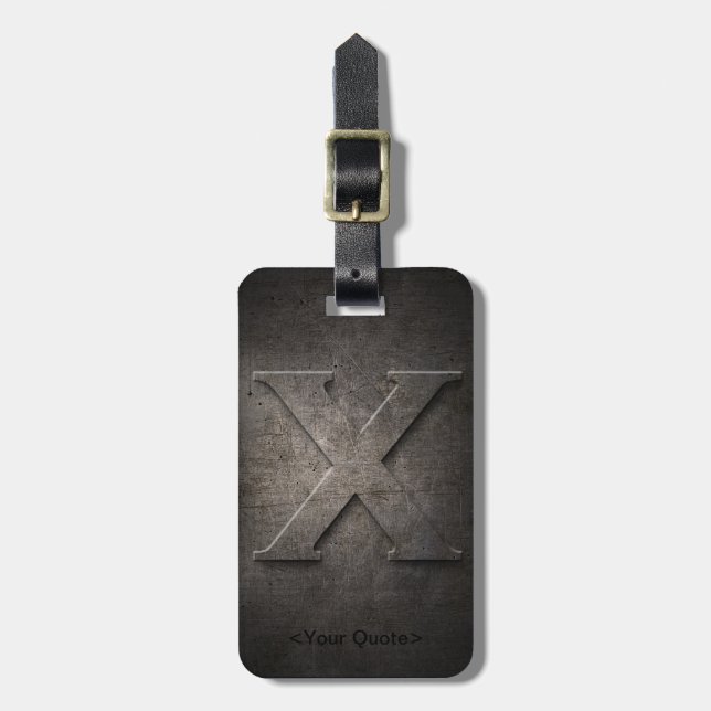 Bronze Black Metal X Monogram Travel Luggage Tag (Front Vertical)