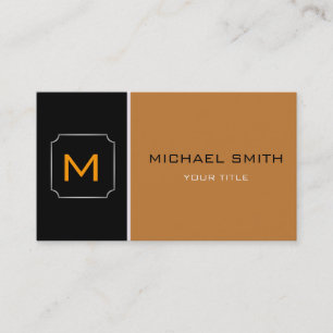 Bronze & Black Plain Elegant Professional Modern Business Card