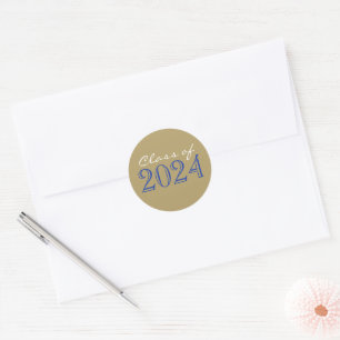 Bronze & Blue Graduation Envelope Seal Stickers