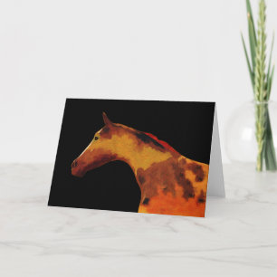 Bronze Brown Artsy Horse Profile Art Note Card