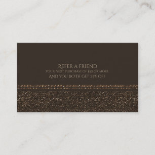 Bronze Brown Chic Sparkling Glam Refer a Friend Referral Card