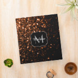 Bronze brown copper faux glitters sparkle Monogram Binder<br><div class="desc">Personalize with your initial and name. Beautiful bronze, orange, brown shiny sparkles. Photo of Bronze sparkles not actual glitters!</div>