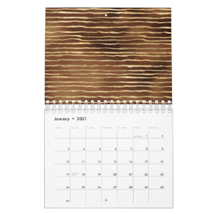 Bronze Brown Spray Paint Golden Horizontal Calendar