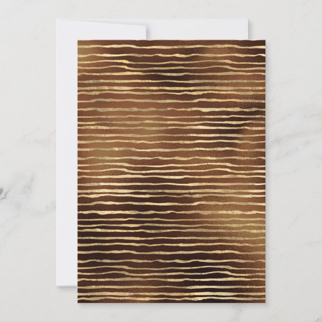 Bronze Brown Spray Paint Golden Horizontal Invitation (Front)