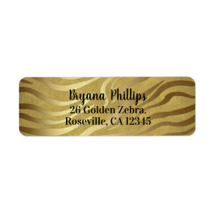 Bronze d'or Zebra Print Jungle Safari Glam