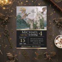 Bronze Dragon Medieval Castle Metallic Birthday