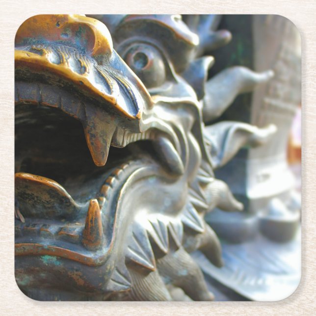 Bronze Dragon Statue - Shanghai, China Coaster (Front)