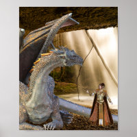 Bronze Dragon with Fairy Elf Queen
