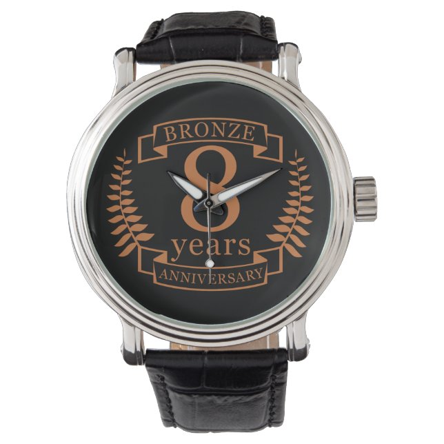 Bronze eighth wedding anniversary 8 years watch (Front)