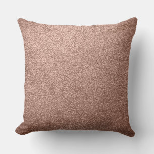 Bronze Elegant Leather Look Throw Pillow