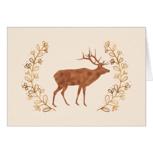 Bronze Elk and Wreath Note Card