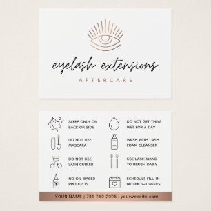 Bronze Eyelash Extensions Lash carte de post-soins