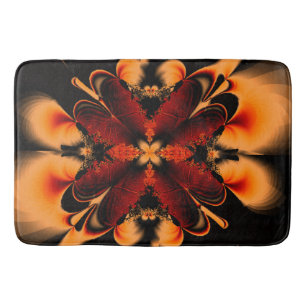 Bronze Feather Fractal Bath Mat