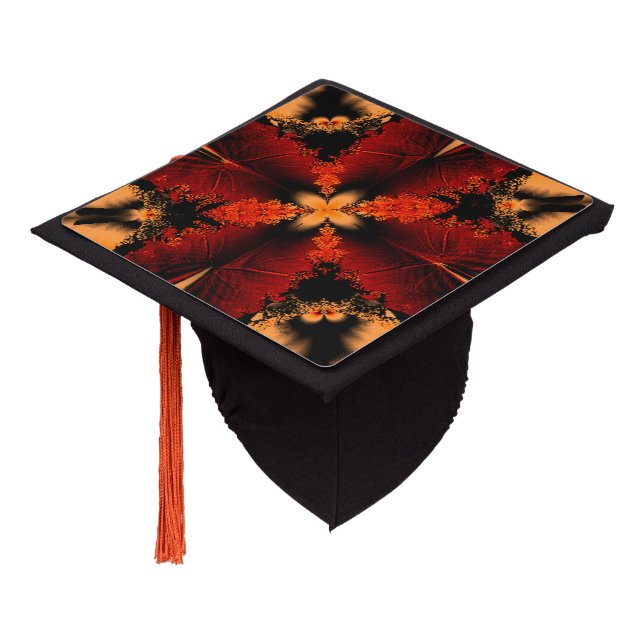 Bronze Feather Fractal Graduation Cap Topper (Angled)