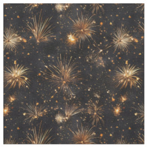 Bronze Fireworks on Black Fabric