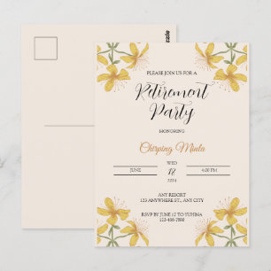 Bronze floral Retirement Invitational Postcard