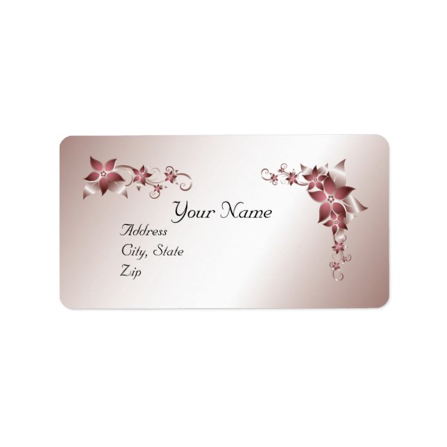 Bronze Floral  Wedding  Avery Label (Front)