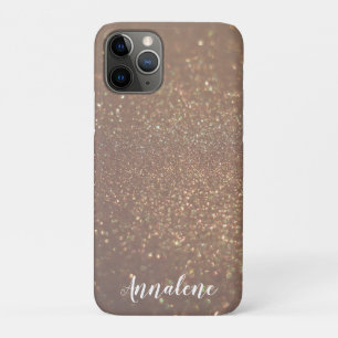 Bronze Glam Chic Glitter Personalized Name  Case-M iPhone 11 Pro Case
