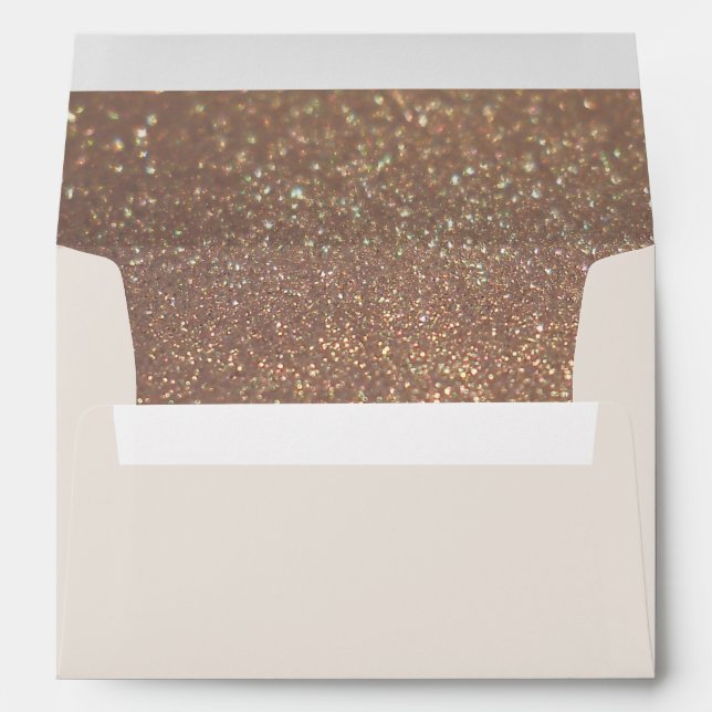 Bronze Glitter Neutral Xmas Card Envelope (Back (Bottom))