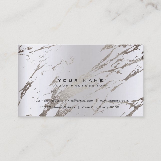 Bronze Gold Silver Grey Abstract Marble Business Card (Front)
