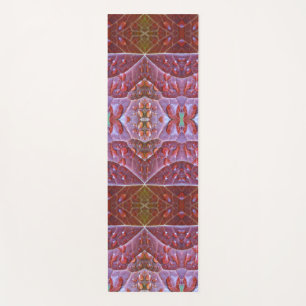 Bronze & Green Leaf Ikat 2 Pouf Yoga Mat