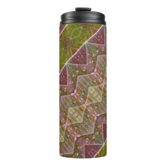 Bronze & Green Leaf Ikat Too Thermal Tumbler