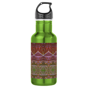 Bronze & Green Leaf Ikat Zen  532 Ml Water Bottle