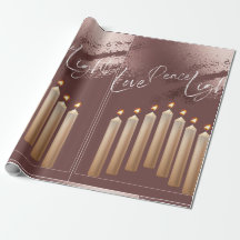 BRONZE HANUKKAH THEMED WRAPPING PAPER