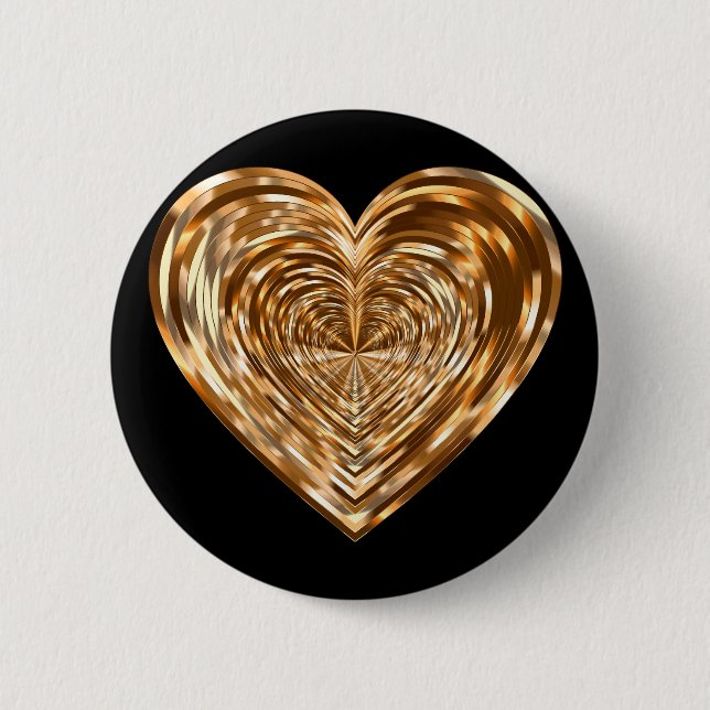 Bronze heart 2 inch round button (Front)
