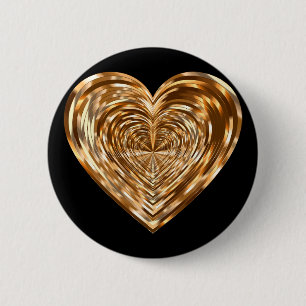 Bronze heart 2 inch round button