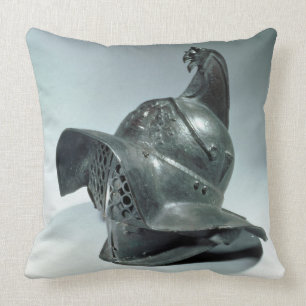 Bronze helmet of Thracian gladiator, Roman, 1st ce Throw Pillow