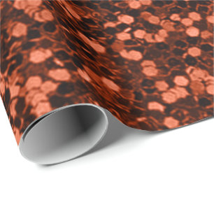 Bronze Honey Copper Glitter Sparkly Wedding Bridal Wrapping Paper
