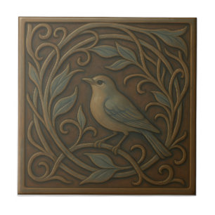 Bronze Hummingbird Ceramic Tile