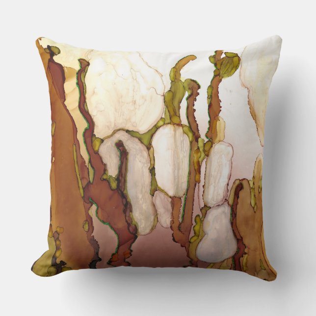 Bronze imagination alcohol  throw pillow (Front)