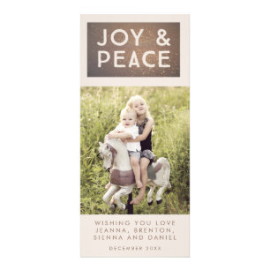 Bronze Joy & Peace Christmas Photo Cards