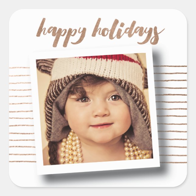 Bronze Joyeuses Fêtes de Noël Sticker Photo (Devant)