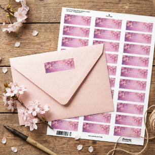 Bronze Leaf Violet Watercolor Cherry Blossom