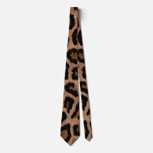 Bronze Leopard Cheetah Print Tie