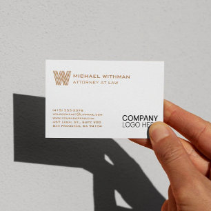BRONZE LINE MONOGRAM  BUSINESS LOGO PROFESSIONAL CARD