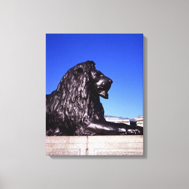 Bronze Lion Trafalgar Square Canvas Print (Front)